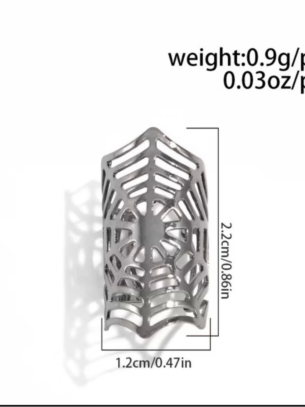 Silver Spiderweb 🕸️ Ear Cuff - Picture 4 of 4